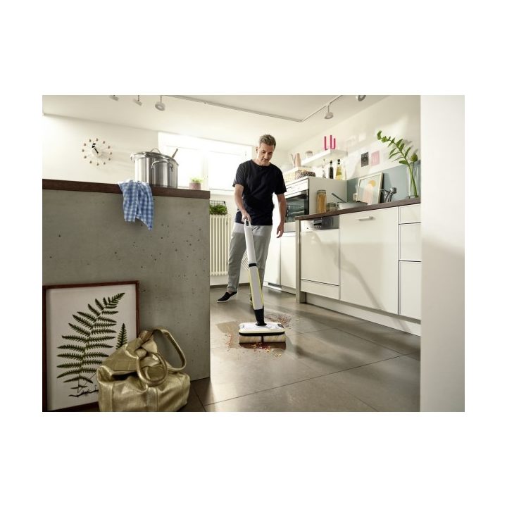 Kärcher FC 7 CORDLESS Electric broom Battery Wet Bagless Black White Yellow 2.85 Ah