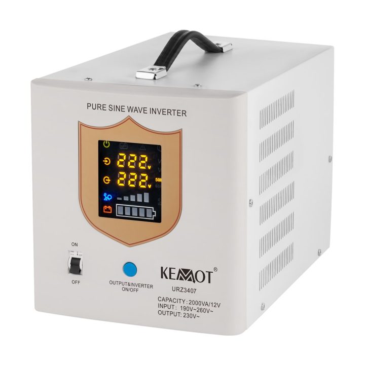 KEMOT PROsinus-2000 emergency power supply unit – a pure sine wave inverter with a 12V charging function 230V 2000VA/1200W