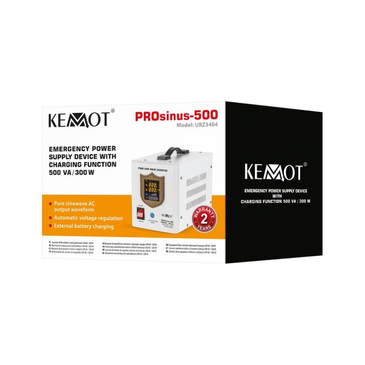 KEMOT PROsinus-500 emergency power supply – a pure sine wave inverter with a 12V charging function 230V 500VA/300W