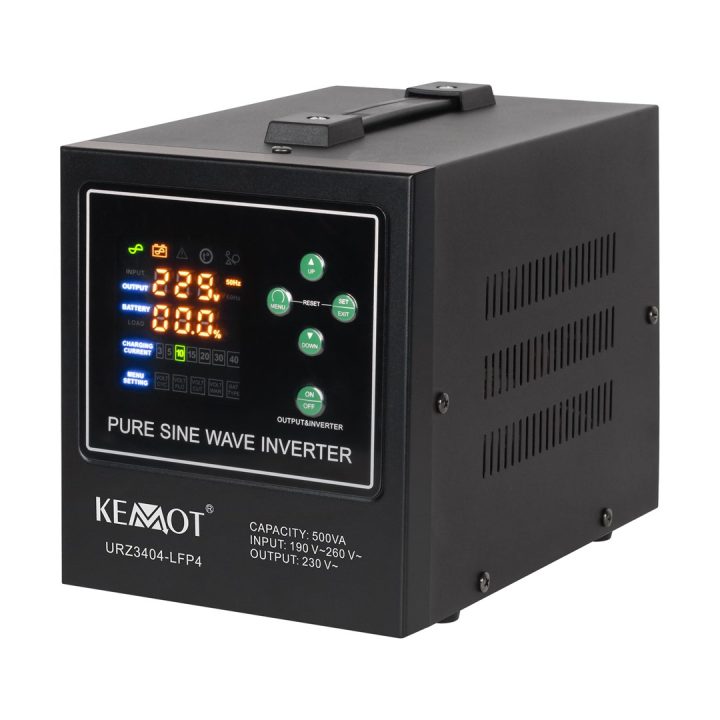 KEMOT PROsinus-500-LiFePo4 emergency power supply – a pure sine wave inverter with a 12V charging function 230V 500VA/300W