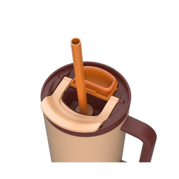 Thermal mug with telescopic straw Kambukka Rio Tumbler 950ml Almond Dream