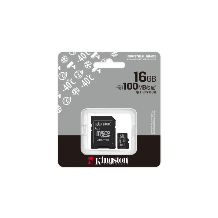 Kingston Technology 16GB microSDHC Industrial C10 A1 pSLC Card + SD Adapter