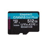 Kingston Technology 512GB microSDXC Canvas Go Plus Gen4 200MB/s A2 U3 V30 Card + Adapter