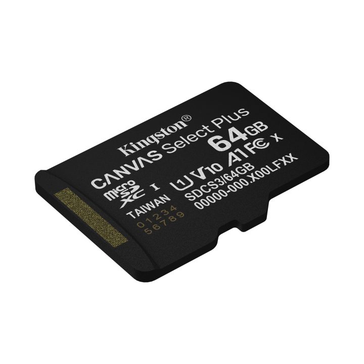 Kingston Technology 64GB microSDXC Canvas Select Plus Gen3 100MB/s A1 Card + Adapter