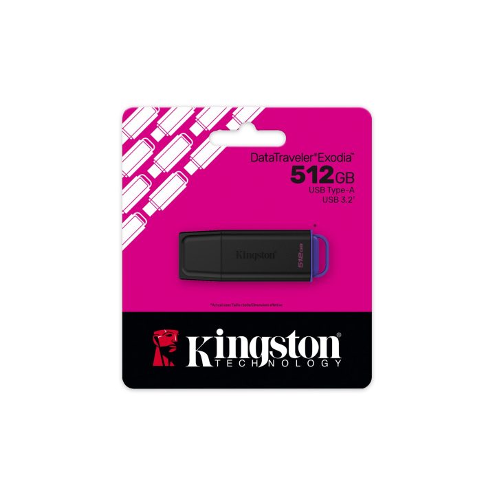 Kingston Technology DataTraveler 512GB Portable USB 3.2 Gen 1 Exodia Black/Purple