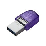 Kingston Technology DataTraveler microDuo 3C USB flash drive 64 GB USB Type-A / USB Type-C 3.2 Gen 1 (3.1 Gen 1) Purple Stainles