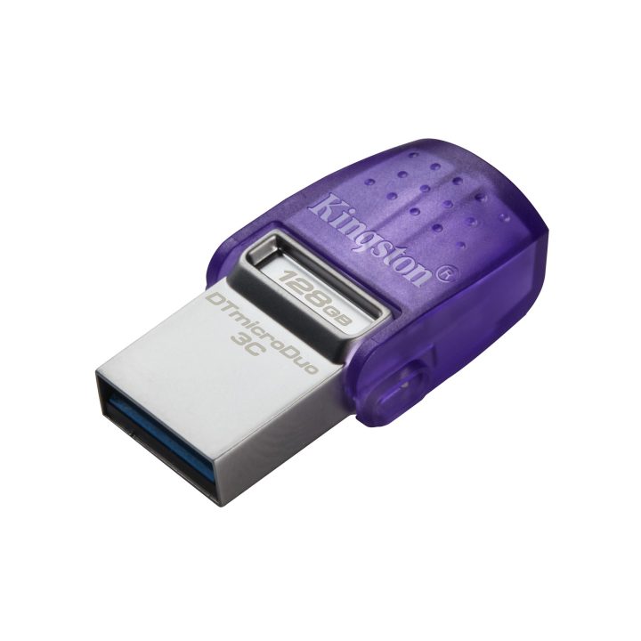 Kingston Technology DataTraveler microDuo 3C USB flash drive 64 GB USB Type-A / USB Type-C 3.2 Gen 1 (3.1 Gen 1) Purple Stainles