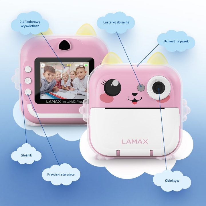 Kids’ camera LAMAX InstaKid2 Plus pink