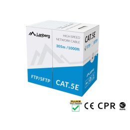 LANBERG CABLE FTP CAT.5E 305M CU WIRE GREY