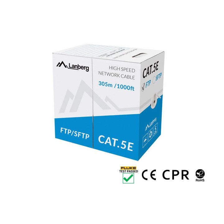 LANBERG CABLE FTP CAT.5E 305M CU WIRE GREY