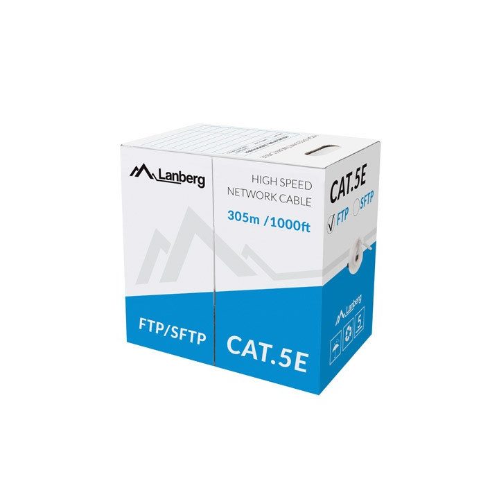 LANBERG CABLE FTP CAT.5E 305M CU WIRE GREY