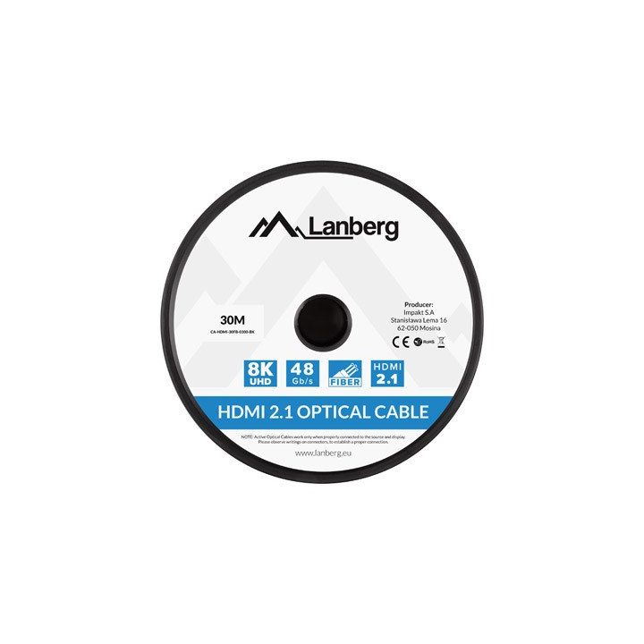LANBERG CABLE HDMI M/M V2.1 30M 8K OPTICAL AOC