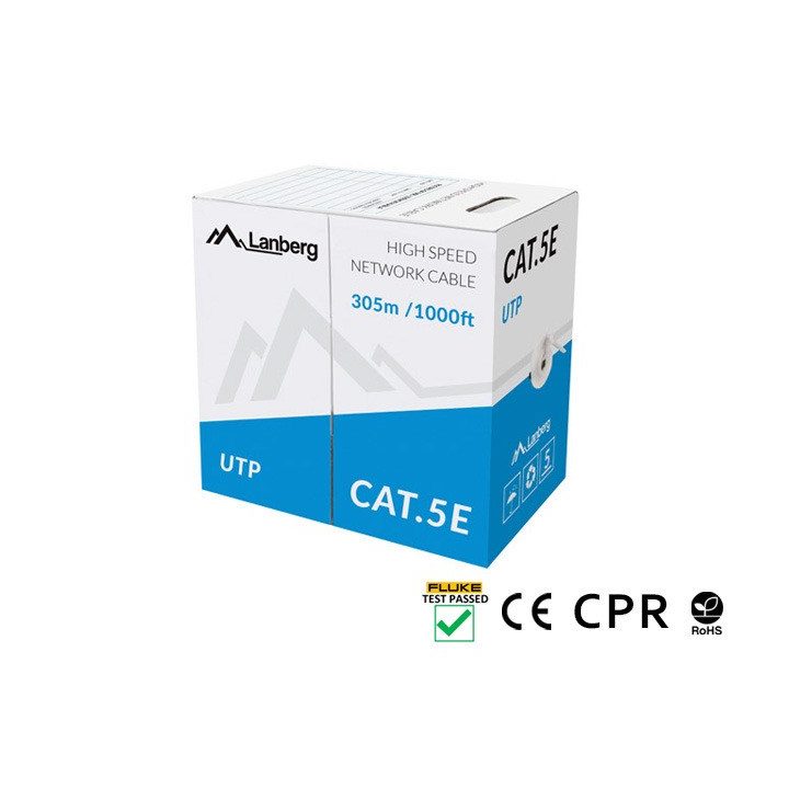 LANBERG CABLE UTP CAT.5E 305M CU WIRE GRAY