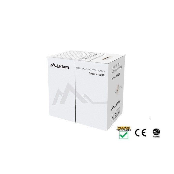 LANBERG CABLE UTP CAT.5E 305M WIRE CU BLACK FLUKE
