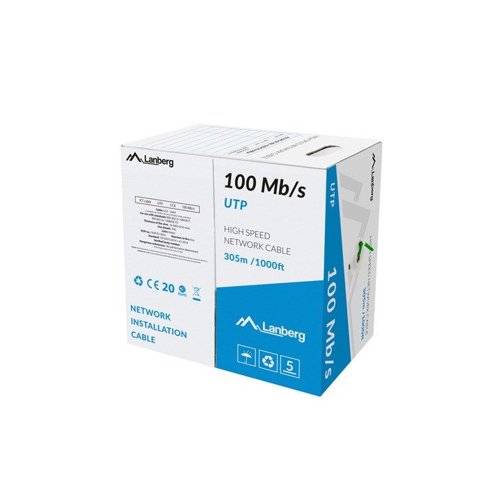 LANBERG LAN UTP CABLE 100MB/S 305M WIRE CCA GREEN