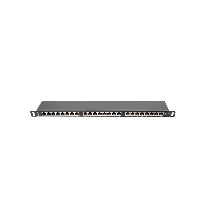 LANBERG PATCH PANEL 24 PORT 0.5U CAT.5E FTP BLACK