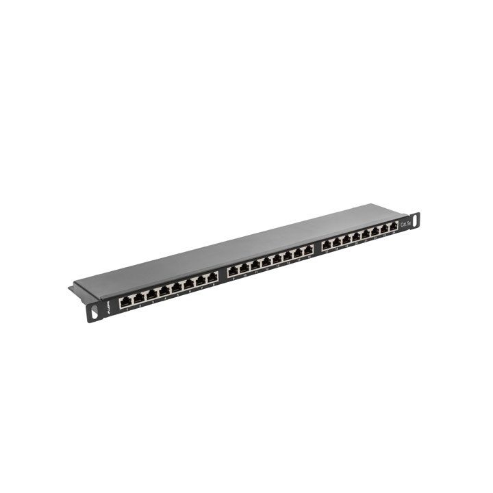 LANBERG PATCH PANEL 24 PORT 0.5U CAT.5E FTP BLACK