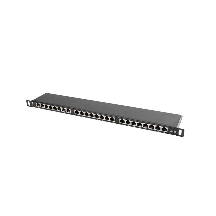 LANBERG PATCH PANEL 24 PORT 0.5U CAT.5E FTP BLACK