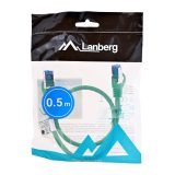 LANBERG PATCHCORD S/FTP CAT.6A 0.5M GREEN LSZH