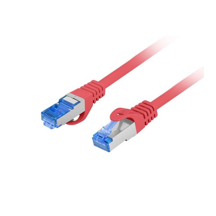LANBERG PATCHCORD S/FTP CAT.6A 0.5M RED LSZH