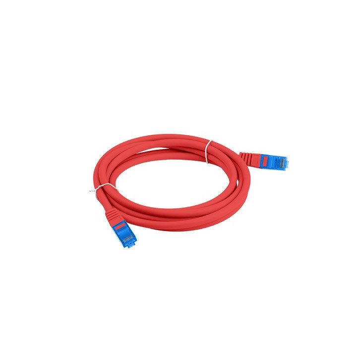 LANBERG PATCHCORD S/FTP CAT.6A 1M RED LSZH