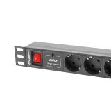LANBERG PDU RACK POWER STRIP (1U 10A 7X SHUKO 2M)