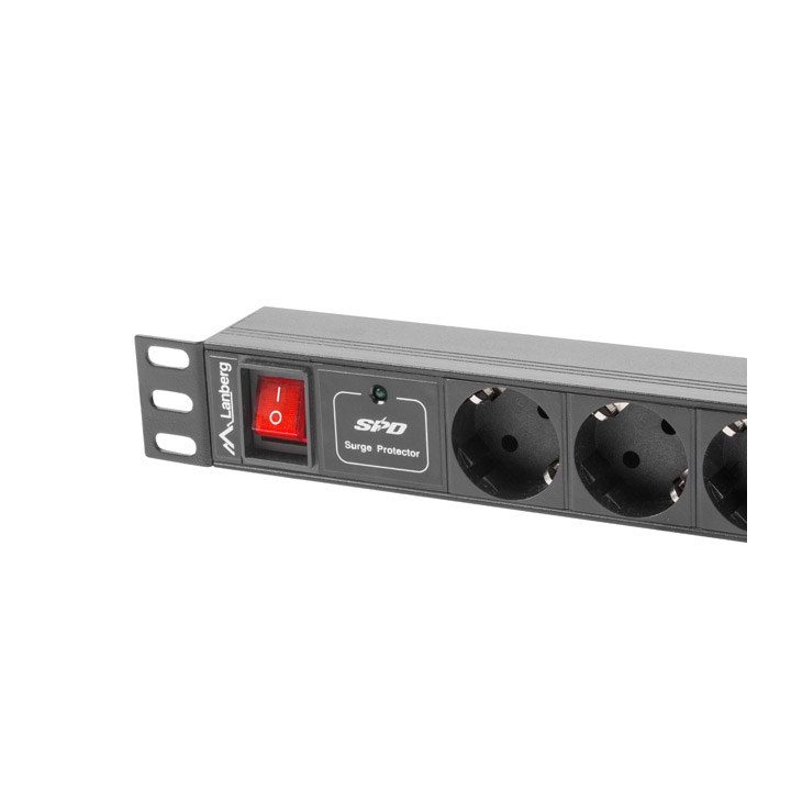 LANBERG PDU RACK POWER STRIP (1U 10A 7X SHUKO 2M)