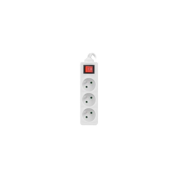 LANBERG POWER STRIP 3M WHITE 3X 230V PL WITH SWITCH