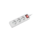 LANBERG POWER STRIP 3M WHITE 3X 230V PL WITH SWITCH