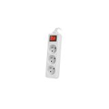 LANBERG POWER STRIP 3M WHITE 3X 230V PL WITH SWITCH