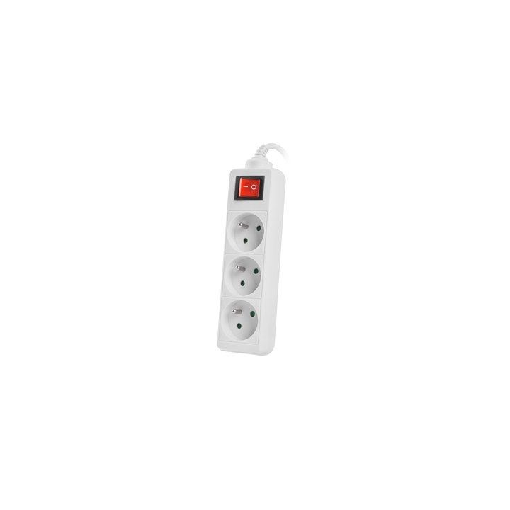 LANBERG POWER STRIP 3M WHITE 3X 230V PL WITH SWITCH