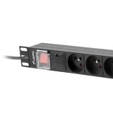 LANBERG POWER STRIP PDU RACK 19 (1U 16A 7X Shuko 2m)