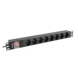 LANBERG POWER STRIP PDU RACK 19 (1U 16A 8X Shuko 2m)
