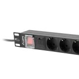 LANBERG POWER STRIP PDU RACK 19 (1U 16A 8X Shuko 2m)