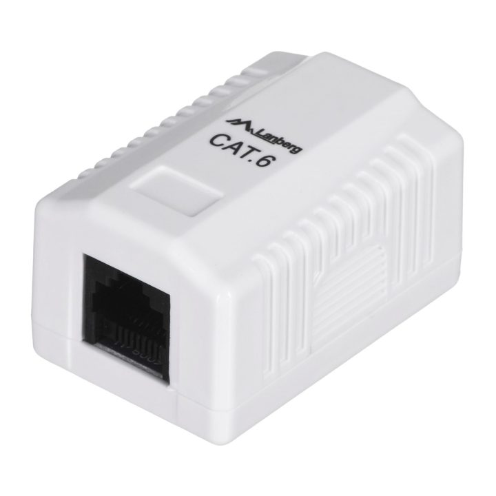 LANBERG SURFACE MOUNTING SOCKET CAT.6 1XRJ45 WHITE