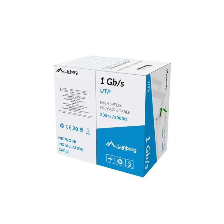 LANBERG UTP CABLE 1GB/S 305M WIRE CCA GREEN