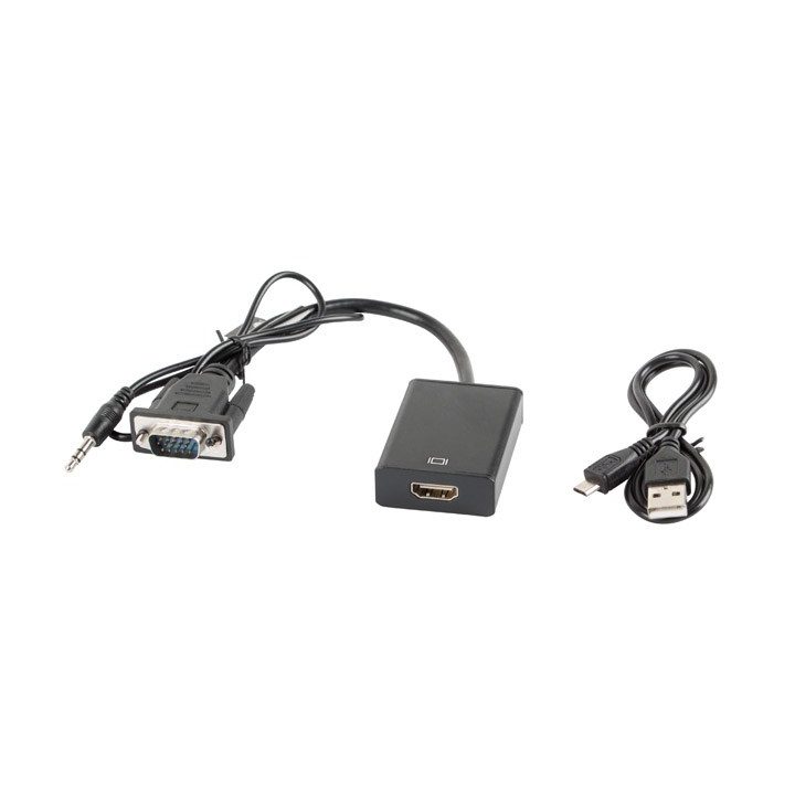 Lanberg AD-0021-BK video cable adapter 0.2 m HDMI Type A (Standard) VGA (D-Sub) Black