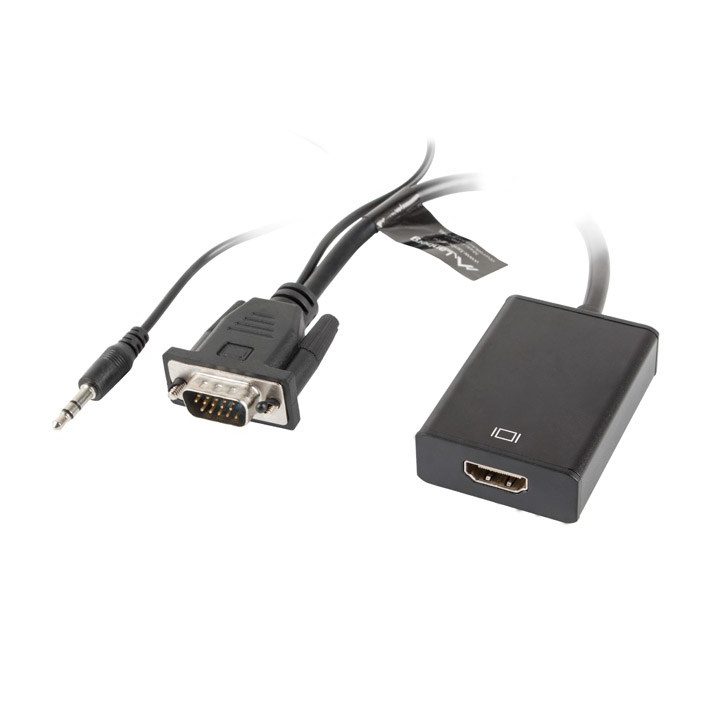 Lanberg AD-0021-BK video cable adapter 0.2 m HDMI Type A (Standard) VGA (D-Sub) Black