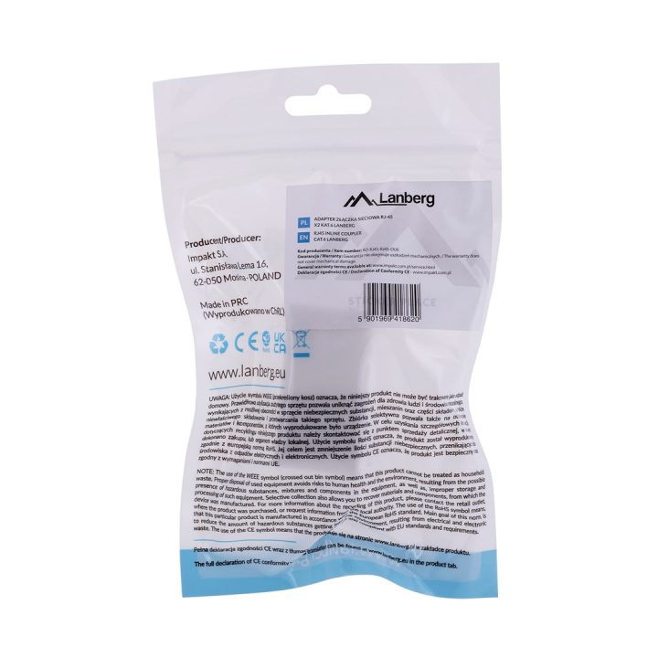 Lanberg AD-RJ45-RJ45-OU6 network splitter White