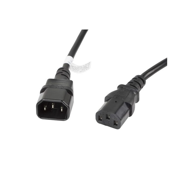 Lanberg CA-C13E-11CC-0030-BK power cable Black 3 m C13 coupler C14 coupler