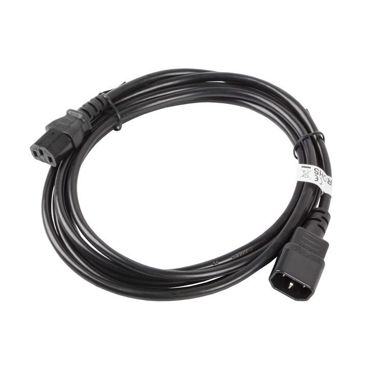 Lanberg CA-C13E-11CC-0030-BK power cable Black 3 m C13 coupler C14 coupler