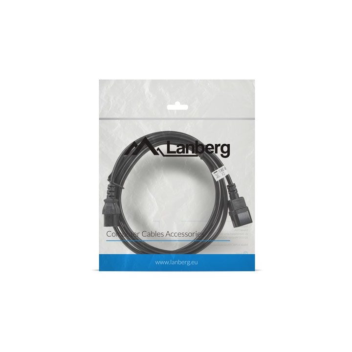 Lanberg CA-C13E-11CC-0030-BK power cable Black 3 m C13 coupler C14 coupler