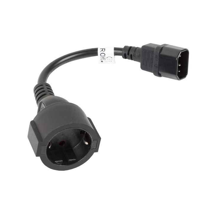 Lanberg CA-C14E-10CC-0018-BK power cable Black C14 coupler