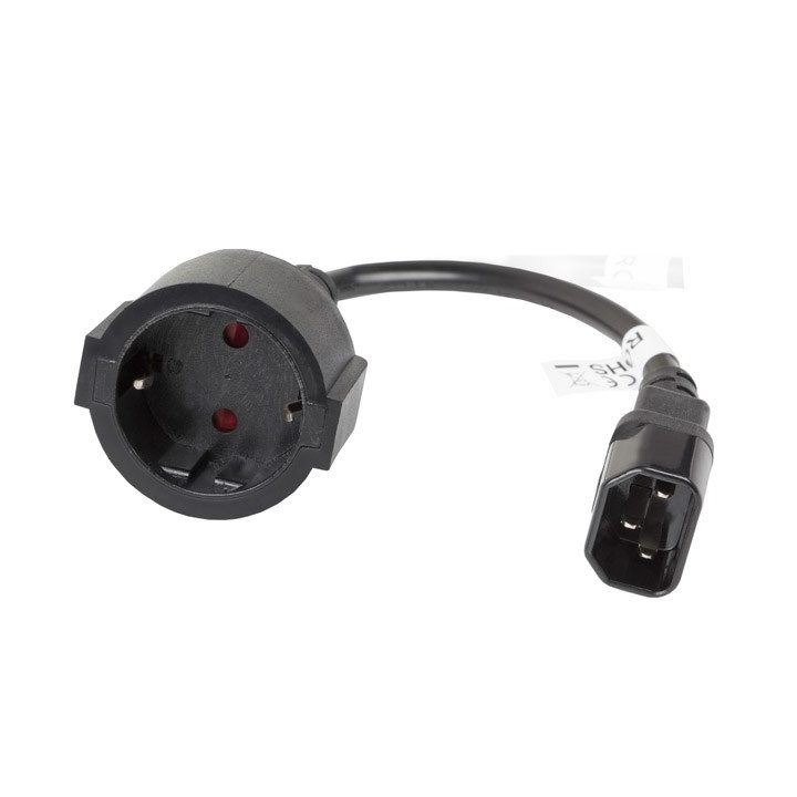Lanberg CA-C14E-10CC-0018-BK power cable Black C14 coupler