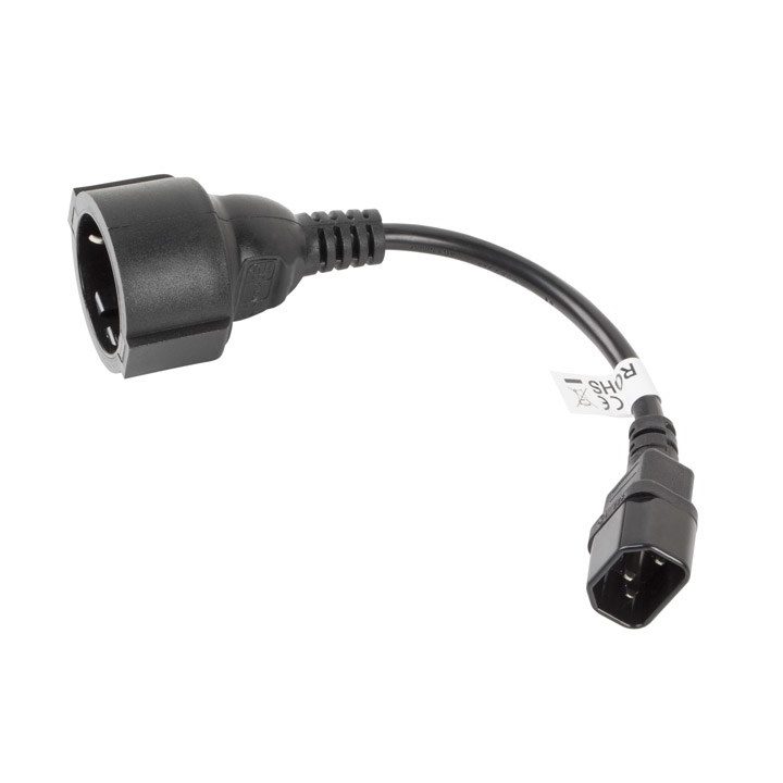 Lanberg CA-C14E-10CC-0018-BK power cable Black C14 coupler