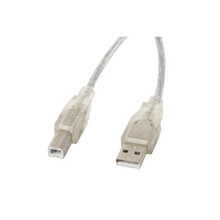 Lanberg CA-USBA-12CC-0018-TR USB cable USB 2.0 1.8 m USB B Transparent