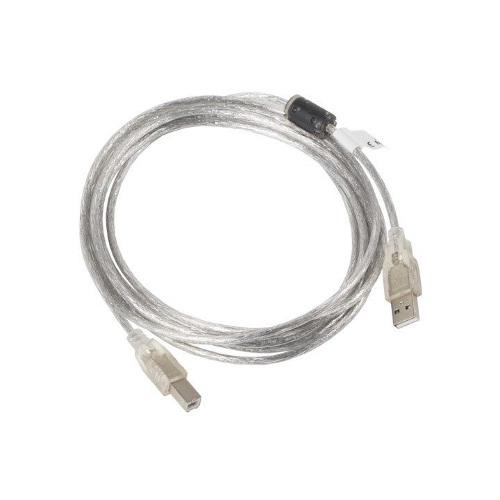Lanberg CA-USBA-12CC-0030-TR USB cable USB 2.0 3 m USB B Transparent