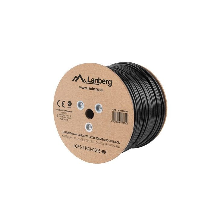 Lanberg LCF5-21CU-0305-BK networking cable 305 m Cat5e F/UTP (FTP) Black