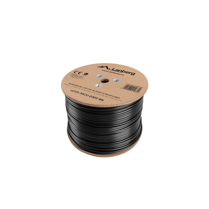 Lanberg LCU5-30CU-0305-BK networking cable 305 m Cat5e U/UTP (UTP) Black outdoor