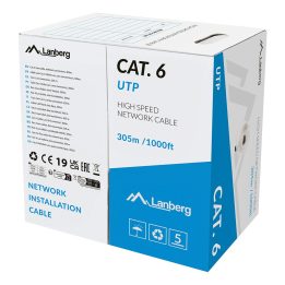 Lanberg LCU6L-11CU-0305-S networking cable Grey 305 m Cat6 U/UTP (UTP) Round